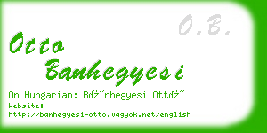 otto banhegyesi business card